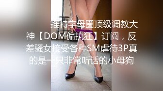 ⚫️⚫️推特字母圈顶级调教大神【DOM偏执狂】订阅，反差骚女接受各种SM虐待3P真的是一只非常听话的小母狗