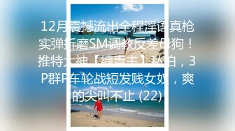 12月震撼流出全程淫语真枪实弹折磨SM调教反差母狗！推特大神【缚青主】私拍，3P群P车轮战短发贱女奴，爽的尖叫不止 (22)