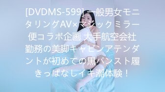 [DVDMS-599] 一般男女モニタリングAV×マジックミラー便コラボ企画 大手航空会社勤務の美脚キャビンアテンダントが初めての黒パンスト履きっぱなしイキ潮体験！