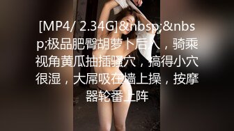 [MP4/ 2.34G]&nbsp;&nbsp;极品肥臀胡萝卜后入，骑乘视角黄瓜抽插骚穴，搞得小穴很湿，大屌吸在墙上操，按摩器轮番上阵