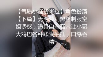 【气质小骚货米拉】角色扮演【下篇】无毛萝莉黑丝制服空姐诱惑，道具自慰骚穴让小哥大鸡巴各种蹂躏抽插，口爆吞精